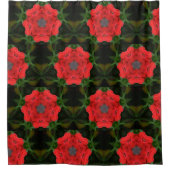 Kaleidoscope Red Impatiens Floral Douchegordijn (Voorkant)