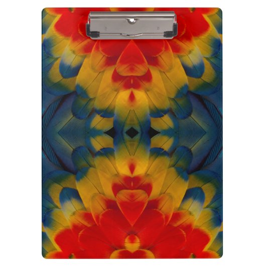 Kaleidoscope Scarlet Macaw-ontwerp Klembord (Voorkant)