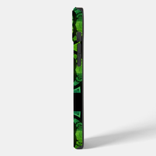 Kaleidoscope Shades of Greens iPhone/iPad case (Achterkant / Links)