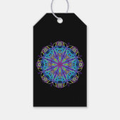 Kaleidoscope Star Flower Blue Paars Black Cadeaulabel (Voorkant)