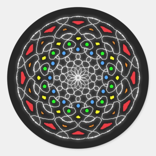 Kaleidoscope-stickers Ronde Sticker (Voorkant)