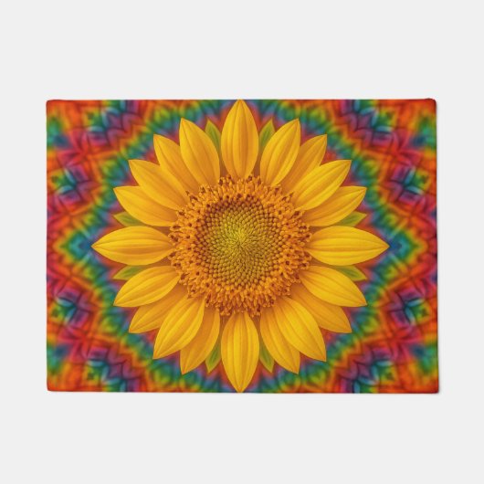Kaleidoscope Sunflower  Deurmat (Voorkant)