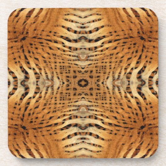 Kaleidoscope Tiger Fur Pattern Bier Onderzetter (Voorkant)