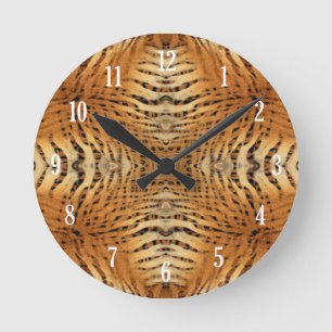 Kaleidoscope Tiger Fur Pattern Ronde Klok