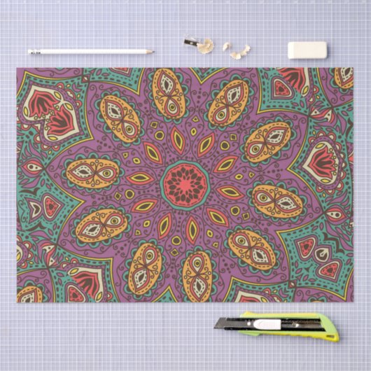 Kaleidoscope Yoga Pattern Tissuepapier (Craft)