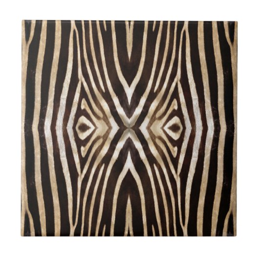 Kaleidoscope Zebra Fur Pattern Tegeltje (Voorkant)