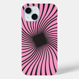 Kaleidoscope Zwart en Roze Ontwerp iPhone 15 Case