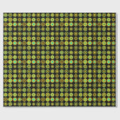 Kaleidoscopic 110714 - 16 Mandalas - on Black Cadeaupapier (Vlak)