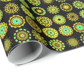 Kaleidoscopic 110714 - 16 Mandalas - on Black Cadeaupapier (Rol Hoek)