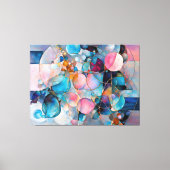 "Kaleidoscopic Cascade" Kleurrijke Abstracte Kunst Canvas Afdruk (Voorkant)