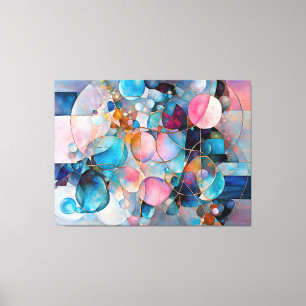 "Kaleidoscopic Cascade" Kleurrijke Abstracte Kunst Canvas Afdruk