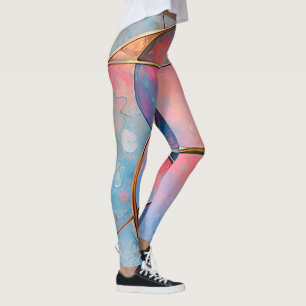 "Kaleidoscopic Cascade" Kleurrijke Abstracte Kunst Leggings