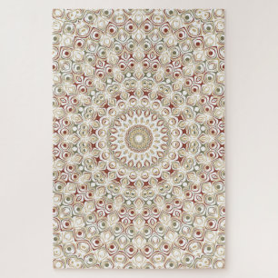 Kaleidoscopic Earthy Neutral Mandala Design Legpuzzel