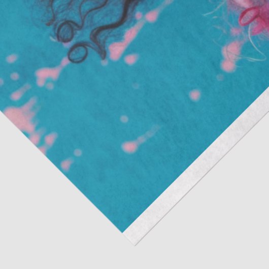 Kaleidoscopic Karen Blowing Bubble Gum Decoupage Tissuepapier (Detail)