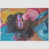 Kaleidoscopic Karen Blowing Bubble Gum Decoupage Tissuepapier (Voorkant)