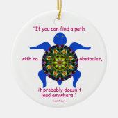 Kaleidoscopic Mandala Turtle Ornament.1 Keramisch Ornament (Voorkant)