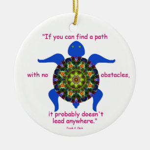 Kaleidoscopic Mandala Turtle Ornament.1 Keramisch Ornament