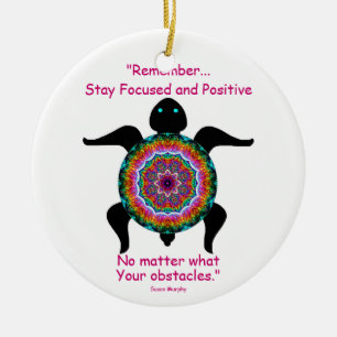 Kaleidoscopic Mandala Turtle Ornament.3 Keramisch Ornament