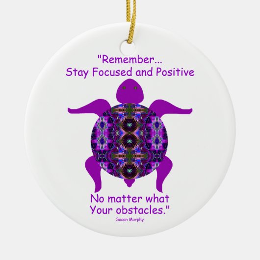 Kaleidoscopic Mandala Turtle Ornament.6 Keramisch Ornament (Voorkant)