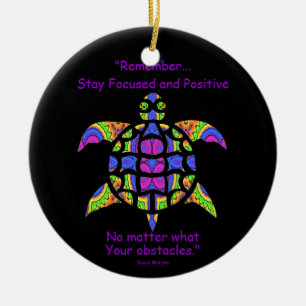 Kaleidoscopic Mandala Turtle Ornament.7 Keramisch Ornament