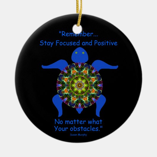 Kaleidoscopic Mandala Turtle Ornament.8 Keramisch Ornament (Voorkant)
