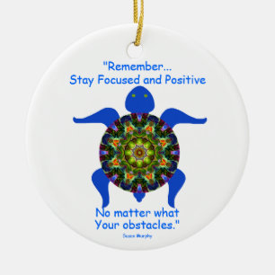 Kaleidoscopic Mandala Turtle Ornament.8 Keramisch Ornament