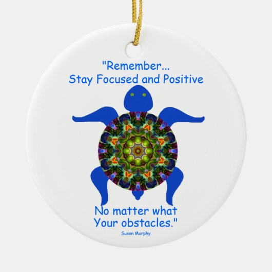 Kaleidoscopic Mandala Turtle Ornament.8 Keramisch Ornament (Voorkant)