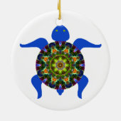 Kaleidoscopic Mandala Turtle Ornament.8 Keramisch Ornament (Achterkant)