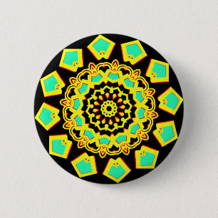 Kaleidoscopisch 110714(14) ronde button 5,7 cm