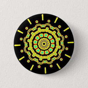 Kaleidoscopisch 110714(15) ronde button 5,7 cm