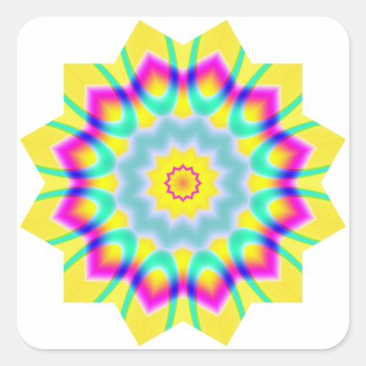 Kaleidoscopisch 260614(1) vierkante sticker (Voorkant)