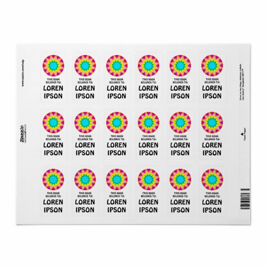 Kaleidoscopisch - Boek Bord Etiket (Full Sheet)