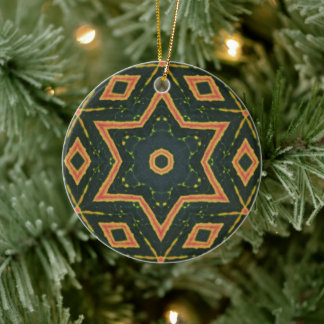 Kaleidoscopisch crotonblad - "Star2" Keramisch Ornament