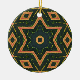 Kaleidoscopisch crotonblad - "Star2" Keramisch Ornament