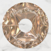 Kaleidoscopisch design Gold Chic toevoegen naam en Wijnglaslabel (Voorkant)