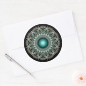 Kaleidoscopisch fractaal ornament ronde sticker (Envelop)