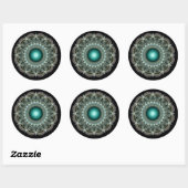 Kaleidoscopisch fractaal ornament ronde sticker (Vel)