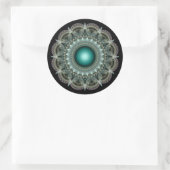 Kaleidoscopisch fractaal ornament ronde sticker (Tas)