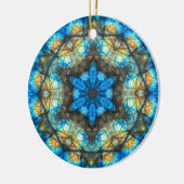 Kaleidoscopisch labradoriet "Glas in lood" Keramisch Ornament (Links)