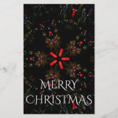 Kaleidoscopisch langwerpig ontwerp rood zwart-wit briefpapier (Voorkant)