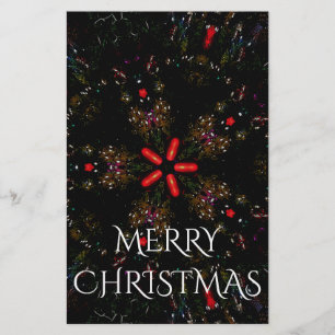 Kaleidoscopisch langwerpig ontwerp rood zwart-wit briefpapier