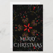 Kaleidoscopisch langwerpig ontwerp rood zwart-wit briefpapier (Voorkant / Achterkant)