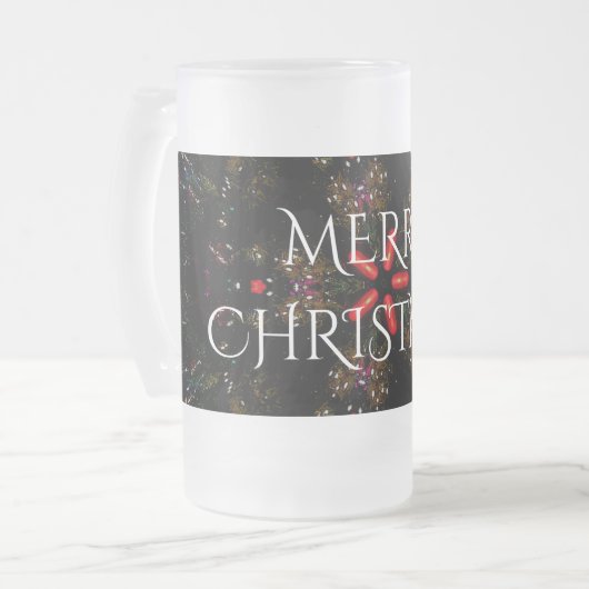 Kaleidoscopisch langwerpig ontwerp rood zwart-wit matglas bierpul (Voorkant links)