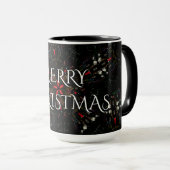 Kaleidoscopisch langwerpig ontwerp rood zwart-wit mok (Voorkant rechts)