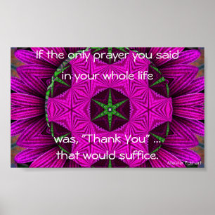 Kaleidoscopisch Mandala "Dank u" Poster