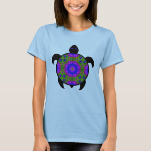 Kaleidoscopisch Mandala Turtle Design T-shirt