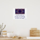 Kaleidoscopisch Motivatie Poster. Begin vandaag Poster (Keuken)