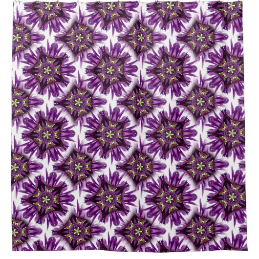 Kaleidoscopisch Nederlands Iris Paars Sensatie Douchegordijn (Voorkant)