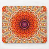 Kaleidoscopisch Oranje en wit ontwerp Muismat (Voorkant)