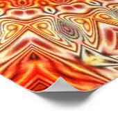 Kaleidoscopisch Oranje en wit ontwerp Poster (Hoek)